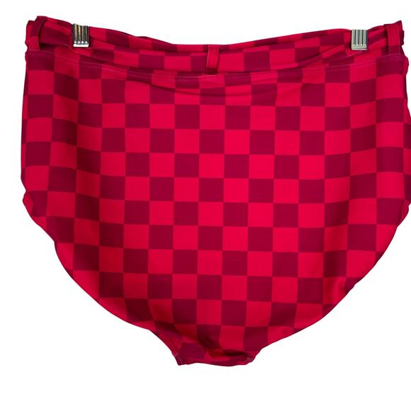 Albion Magenta Check Olivia Top & High Waisted Tie Bottoms - Picture 7 of 10